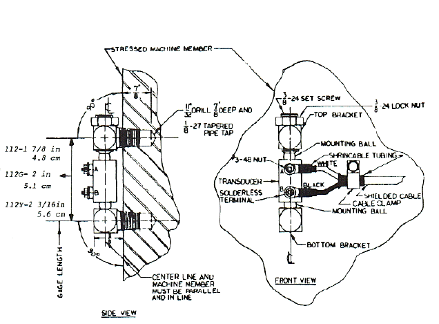 IMCO Piezoelectric  Transducer Mounting diagram